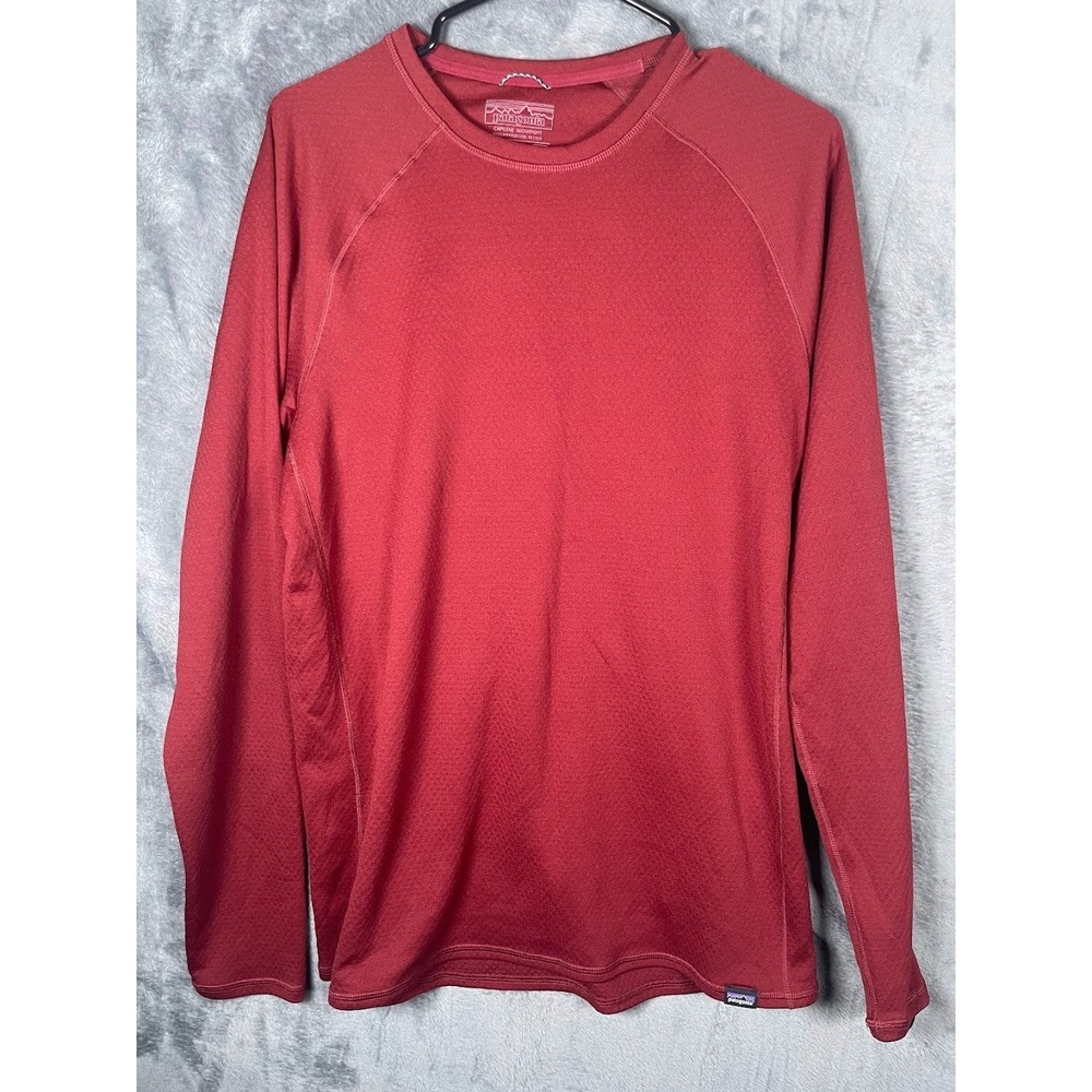 Patagonia Men's Capilene Midweight Long Sleeve Baselayer Red Maroon Size Large